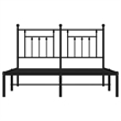 vidaXL Rectangular Powder-Coated Steel King Bed Frame in Black