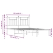 vidaXL Rectangular Powder-Coated Steel King Bed Frame in Black