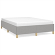 vidaXL Engineered Wood Faux Leather Full Bed Frame in Light Gray