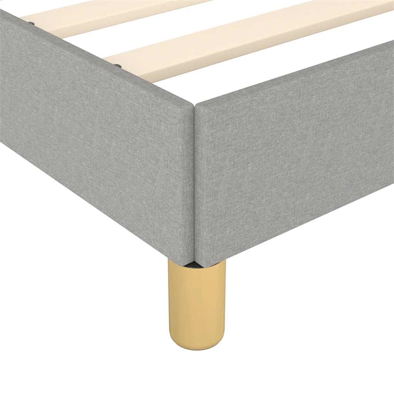 vidaXL Engineered Wood Faux Leather Full Bed Frame in Light Gray