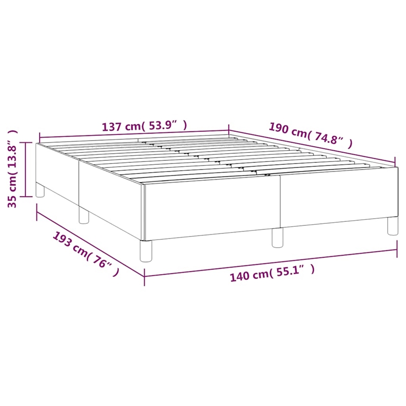 vidaXL Engineered Wood Faux Leather Full Bed Frame in Light Gray