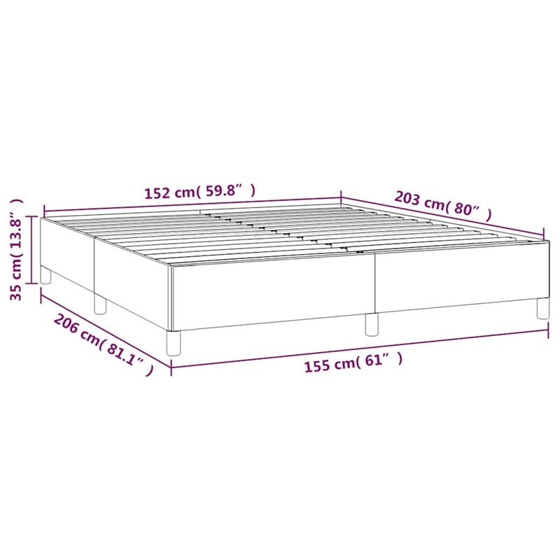 vidaXL Engineered Wood Bed Queen Frame in Dark Gray