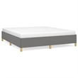 vidaXL Engineered Wood King Bed Frame in Dark Gray Fabric