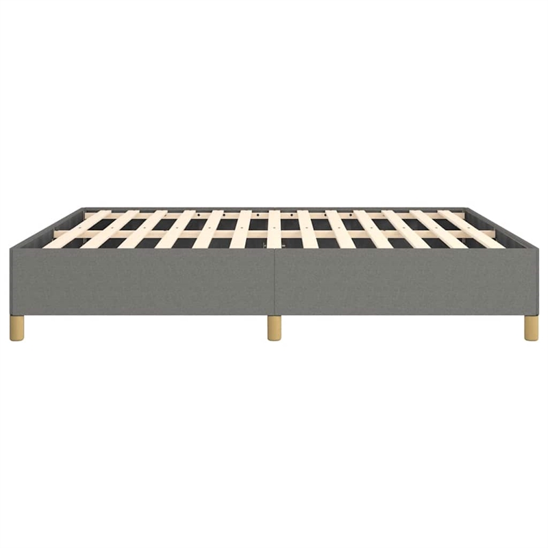 vidaXL Engineered Wood King Bed Frame in Dark Gray Fabric