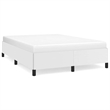 vidaXL Engineered Wood Faux Leather Full Bed Frame in White