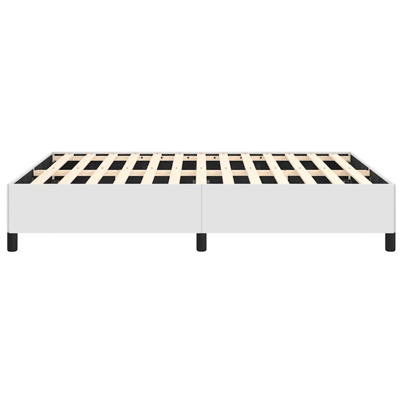 vidaXL Engineered Wood Faux Leather Full Bed Frame in White