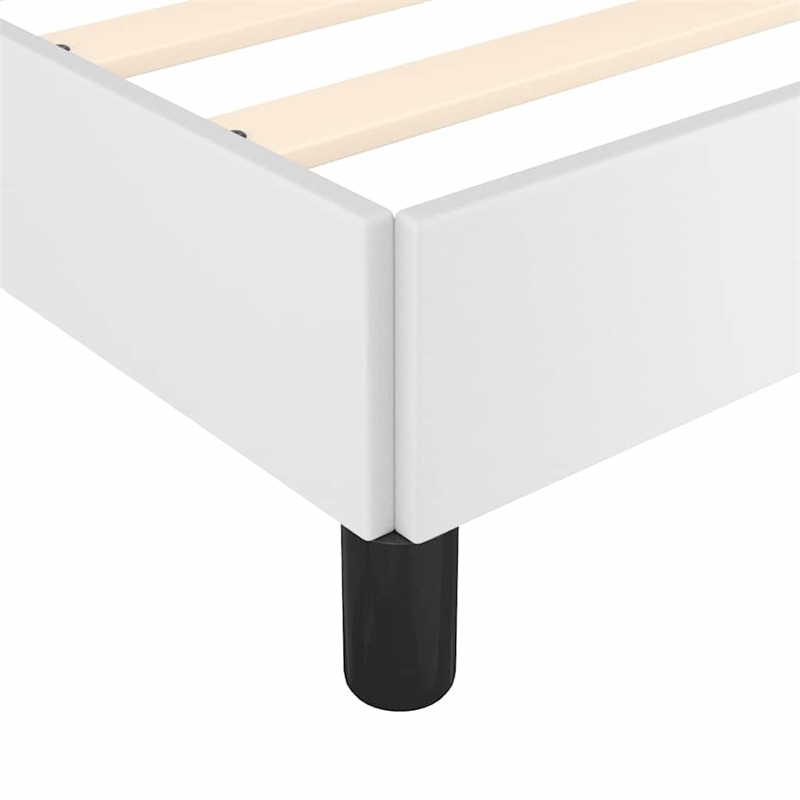 vidaXL Engineered Wood Faux Leather Full Bed Frame in White