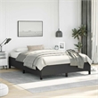 vidaXL Engineered Wood Faux Leather Queen Bed Frame in Black