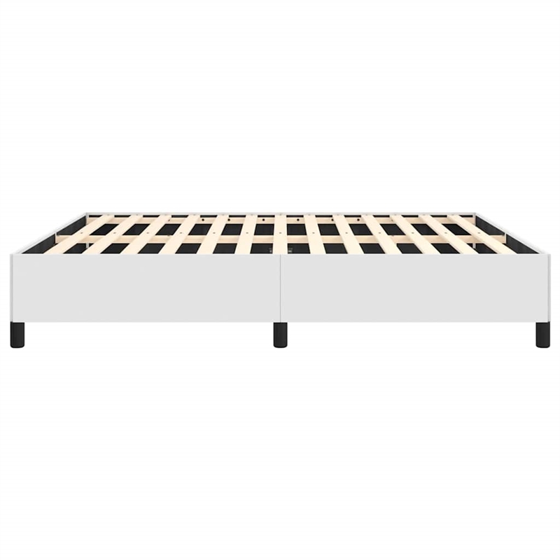 vidaXL Queen Faux Leather Engineered Wood Bed Frame in White