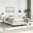 vidaXL Queen Faux Leather Engineered Wood Bed Frame in White