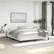 vidaXL King Faux Leather Engineered Wood Bed Frame in White