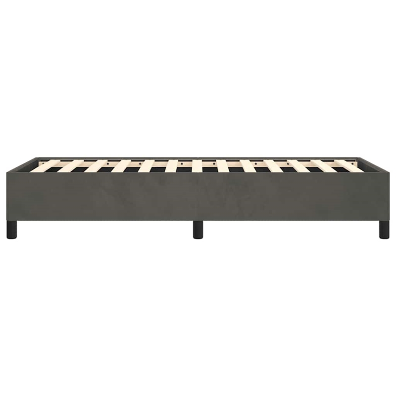 vidaXL Engineered Wood Velvet Twin Bed Frame in Dark Gray