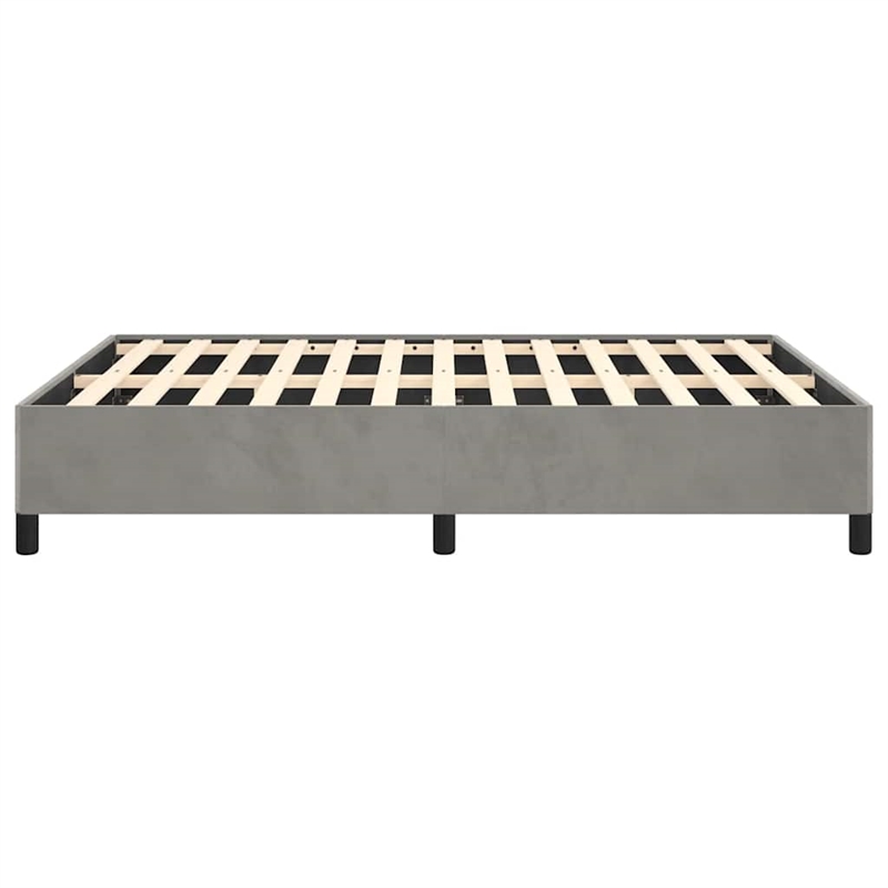 vidaXL Engineered Wood Faux Leather Full Bed Frame in Light Gray