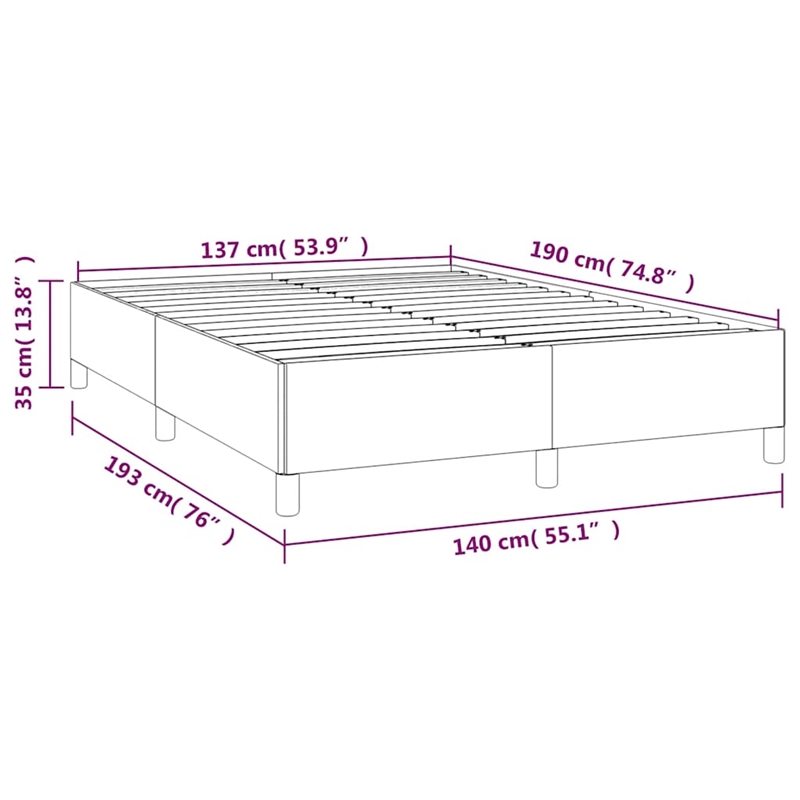 vidaXL Engineered Wood Faux Leather Full Bed Frame in Light Gray
