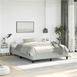 vidaXL Engineered Wood Faux Leather Full Bed Frame in Light Gray
