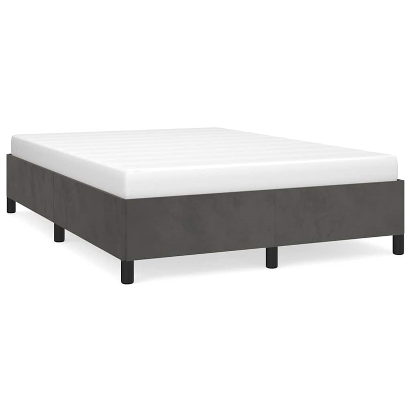 vidaXL Modern Engineered Wood Queen Bed Frame in Dark Gray