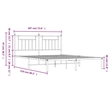 vidaXL Rectangular Powder-Coated Steel Full Bed Frame in Black