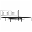 vidaXL Powder-Coated Steel King/Double Bed Frame in Black