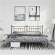 vidaXL Powder-Coated Steel King/Double Bed Frame in Black
