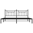 vidaXL Powder-Coated Steel King/Double Bed Frame in Black