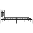 vidaXL Powder-Coated Steel King/Double Bed Frame in Black