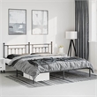 vidaXL Powder-Coated Steel King/Double Bed Frame in Black