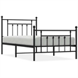 vidaXL Powder-Coated Steel Twin Bed Frame in Black