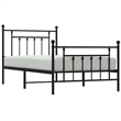 vidaXL Powder-Coated Steel Twin Bed Frame in Black