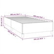 vidaXL Engineered Wood Twin Bed Frame in Dark Gray