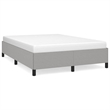 vidaXL Engineered Wood Faux Leather Full Bed Frame in Light Gray