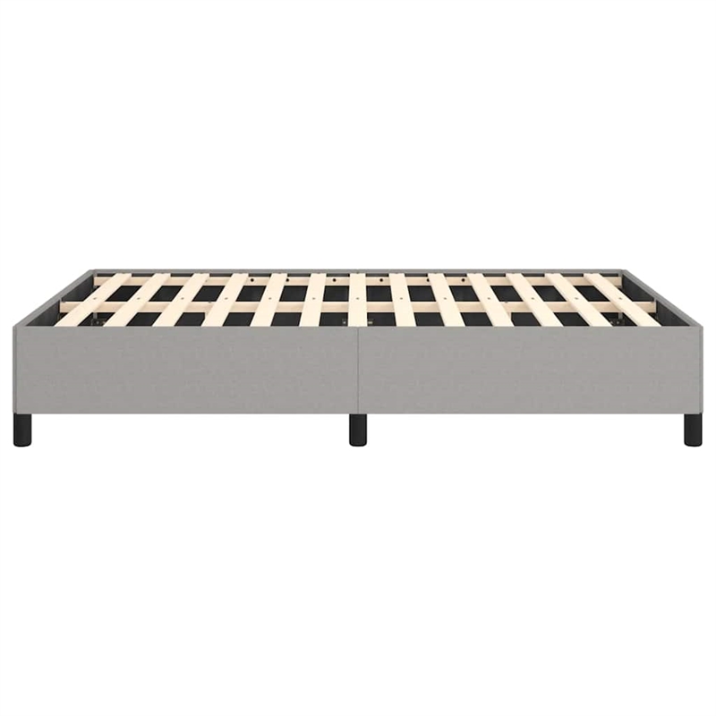 vidaXL Engineered Wood Faux Leather Full Bed Frame in Light Gray