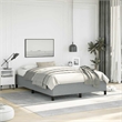vidaXL Engineered Wood Faux Leather Full Bed Frame in Light Gray