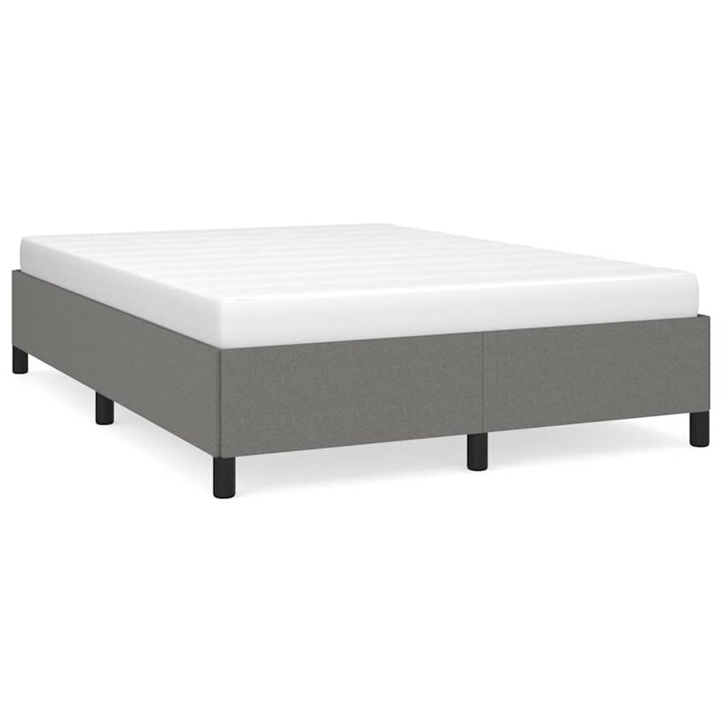 vidaXL Modern Engineered Wood Queen Bed Frame in Dark Gray