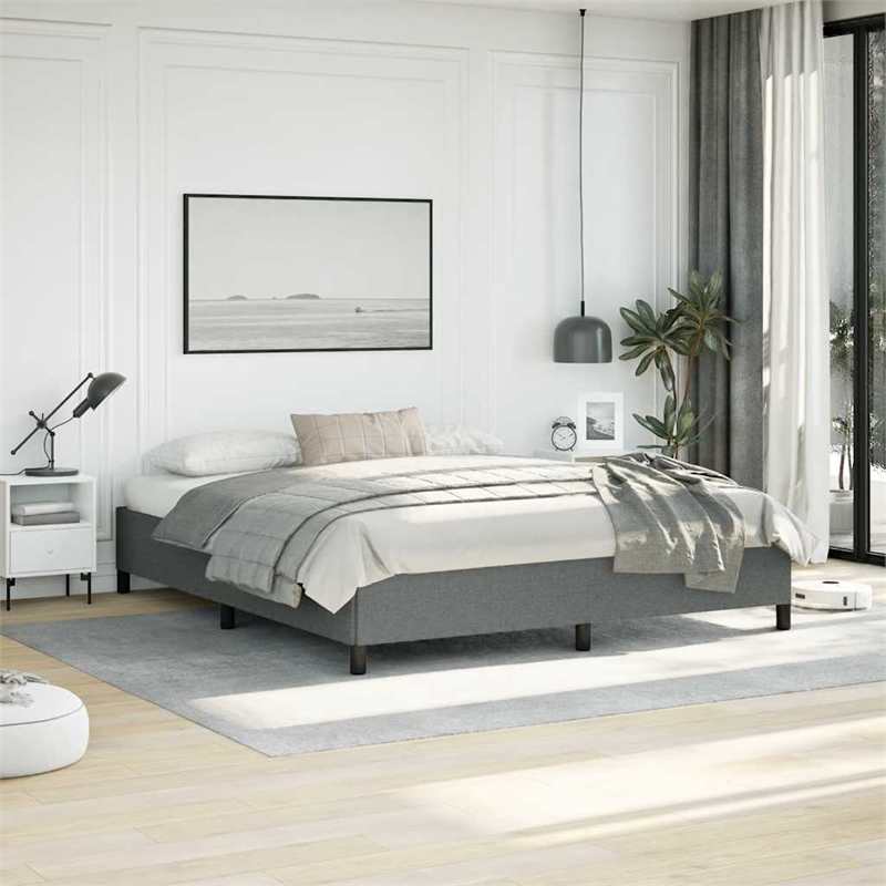 vidaXL Engineered Wood California King Bed Frame in Dark Gray