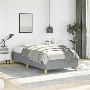 vidaXL Twin XL 13.8&quot Without Headboard Bed Frame in Light Gray