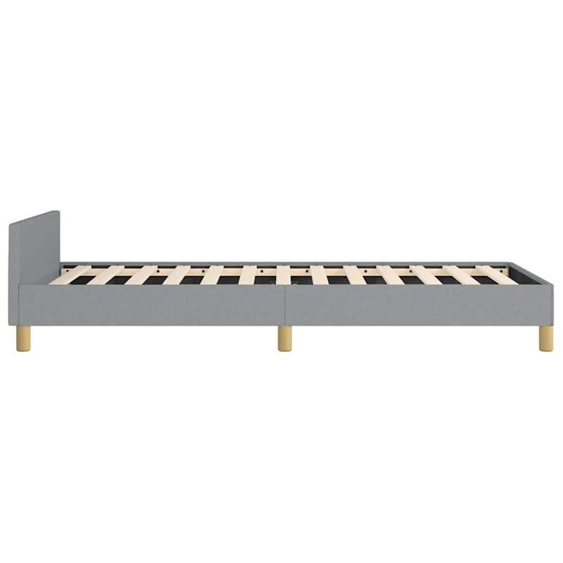 vidaXL Twin XL Engineered Wood Bed Frame with Headboard in Light Grey