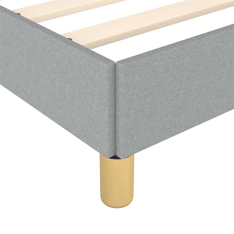 vidaXL Twin XL Engineered Wood Bed Frame with Headboard in Light Grey