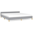 vidaXL California King With Headboard Bed Frame in Light Gray