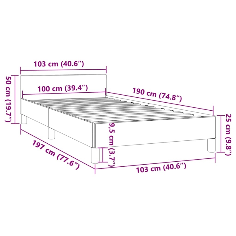vidaXL Twin Faux Leather Bed Frame With Headboard in White