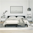 vidaXL Engineered Wood Faux Leather Queen Bed Frame in Black