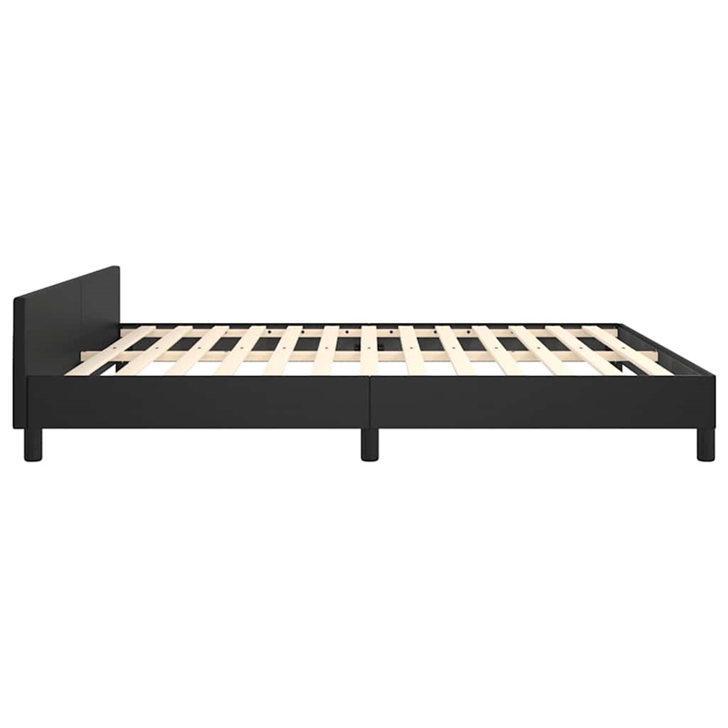 vidaXL King Bed Frame with Headboard in Black