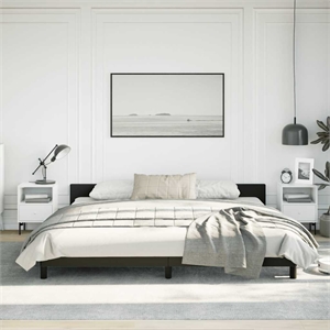 vidaXL King Bed Frame with Headboard in Black