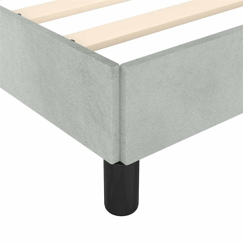 vidaXL Twin XL Engineered Wood Bed Frame with Headboard in Light Grey