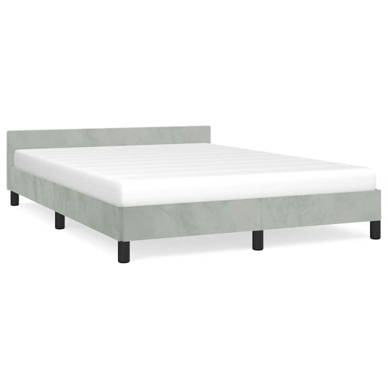 vidaXL Full with Headboard Bed Frame in Light Gray