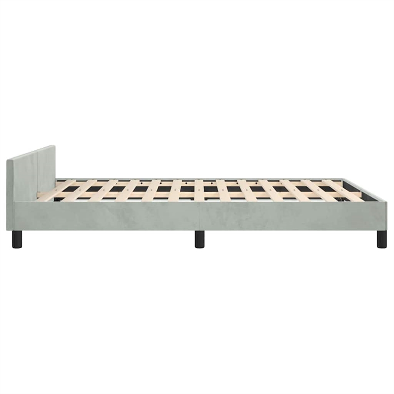 vidaXL Full with Headboard Bed Frame in Light Gray