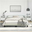 vidaXL Queen Velvet Bed Frame with Headboard in Light Grey