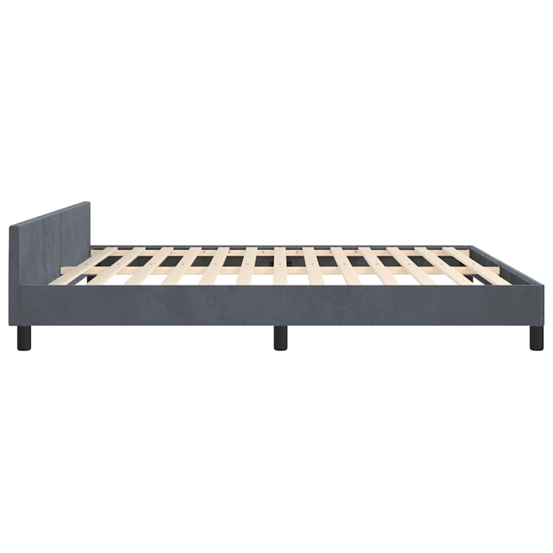 vidaXL Modern Velvet Full Bed Frame in Dark Grey