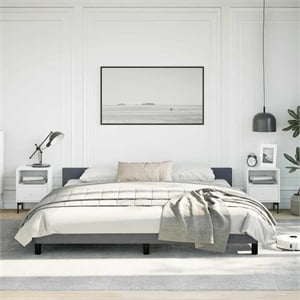 vidaXL Modern Velvet Full Bed Frame in Dark Grey