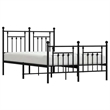 vidaXL Rectangular Powder-Coated Steel Full Bed Frame in Black