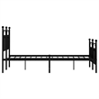 vidaXL Rectangular Powder-Coated Steel Full Bed Frame in Black